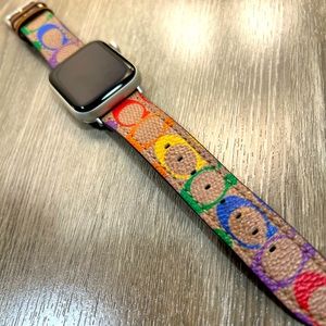 Women's 38/40/41mm Rainbow Signature Canvas Apple Watch Strap